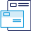 Navy and blue various web interface icons